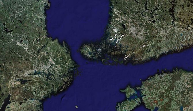 Photo Sat' des îles Åland - Google Earth